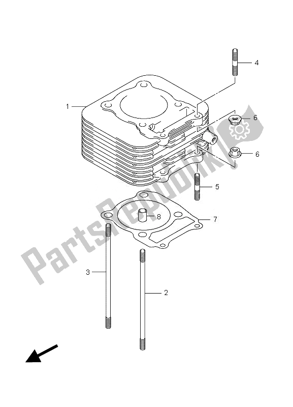 Wszystkie części do Cylinder Suzuki LT F 250 Ozark 2007