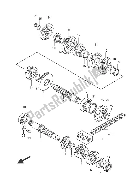 Tutte le parti per il Trasmissione del Suzuki RM 85 2016