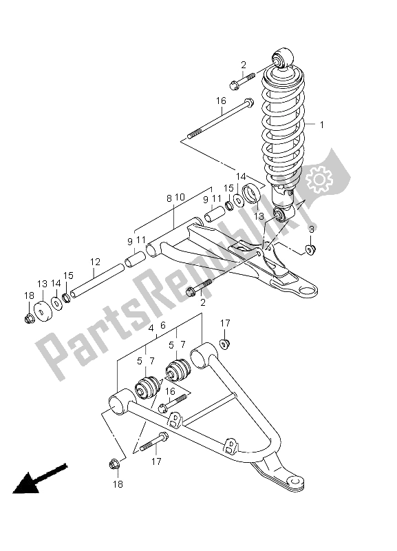 Tutte le parti per il Braccio Di Sospensione Anteriore del Suzuki LT A 500 XZ Kingquad AXI 4X4 2012