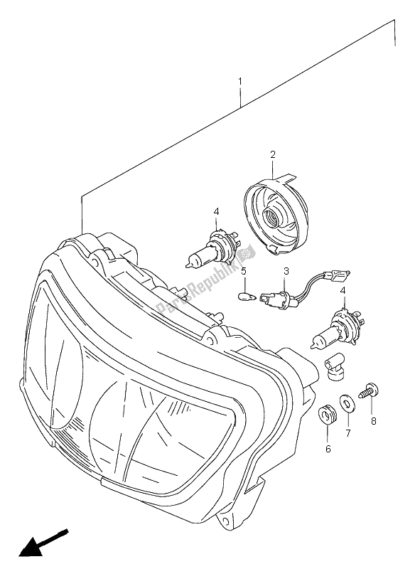 Todas las partes para Linterna Frontal (e2-e24) de Suzuki GSX R 750 1997