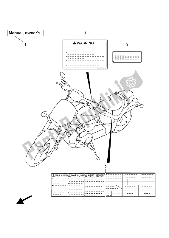 Tutte le parti per il Etichetta (vzr1800z E19) del Suzuki VZR 1800 NZR M Intruder 2012