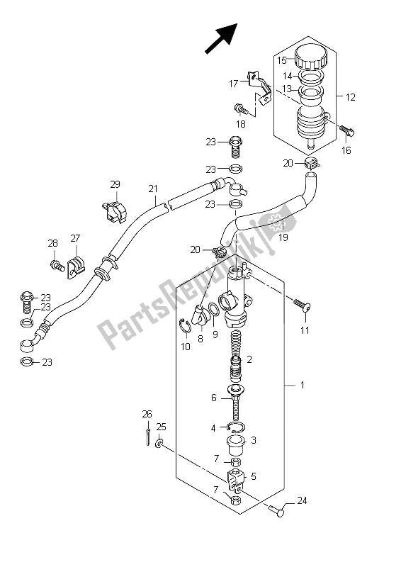 Wszystkie części do Tylny Cylinder G?ówny Suzuki GSX R 600 2012