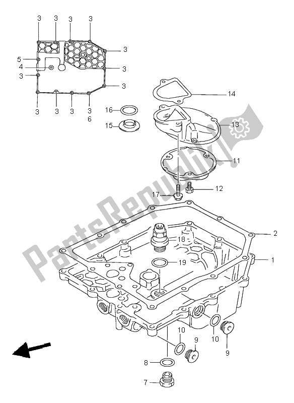 Wszystkie części do Miska Olejowa Suzuki GSF 600N Bandit 1997