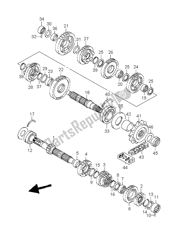 Toutes les pièces pour le Transmission du Suzuki GSX R 1000 2008