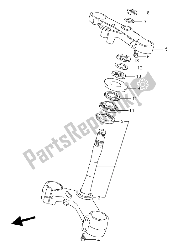 All parts for the Steering Stem of the Suzuki TL 1000R 1999