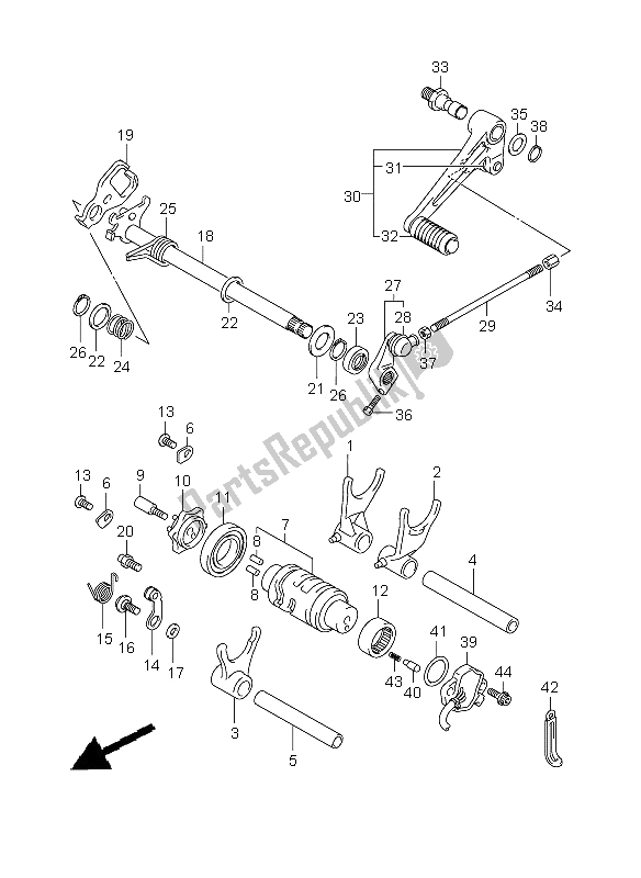 All parts for the Gear Shifting of the Suzuki SV 650 Nsnasa 2008