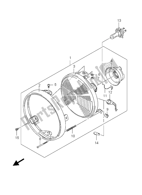 All parts for the Headlamp (gs500-u) of the Suzuki GS 500 EF 2004