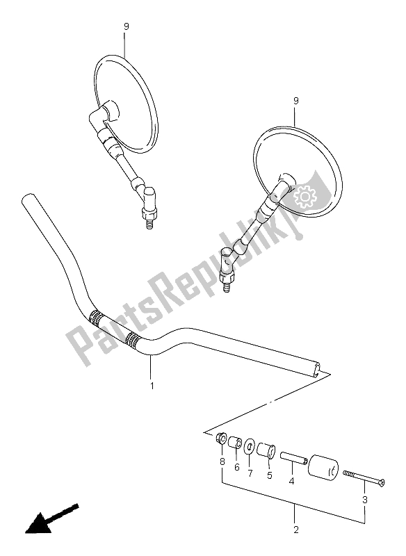 All parts for the Handlebar of the Suzuki GSF 1200 Nssa Bandit 2000