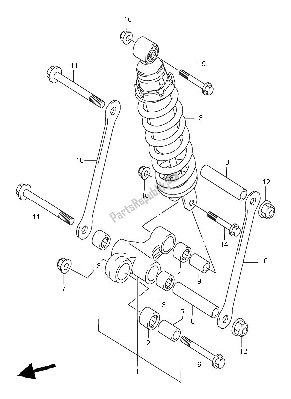 Todas las partes para Palanca De Amortiguación Trasera de Suzuki GSF 600S Bandit 1996