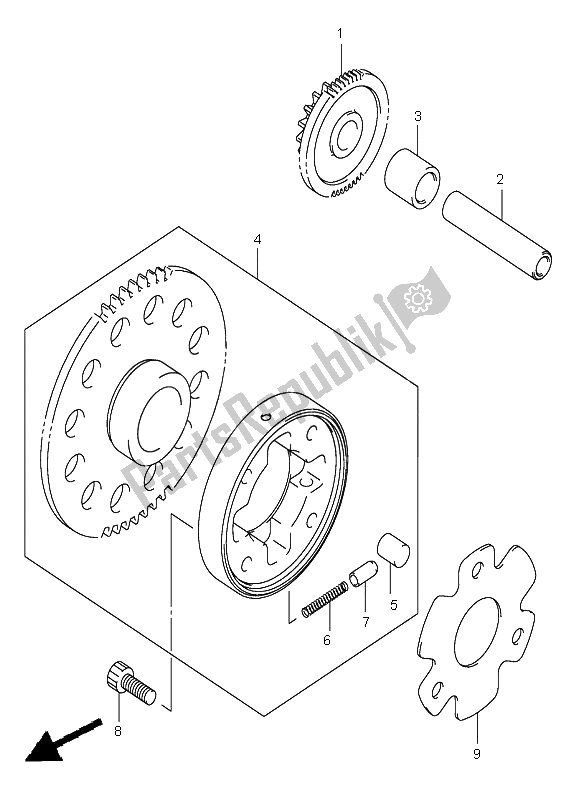 All parts for the Starter Clutch of the Suzuki RV 125 Vanvan 2005