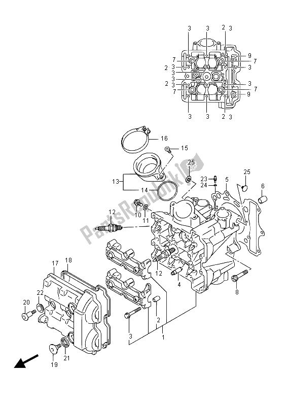 Todas las partes para Culata (delantera) de Suzuki DL 650 XA V Strom 2015