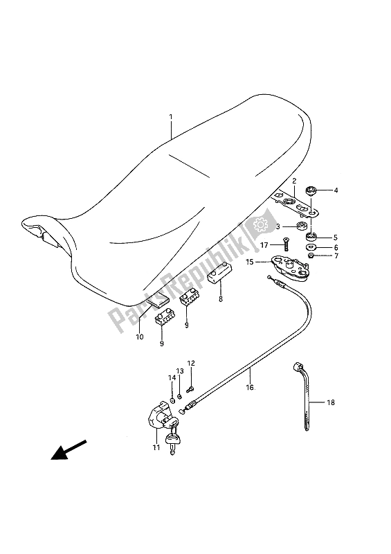 Todas las partes para Asiento de Suzuki GSX 1100F 1988