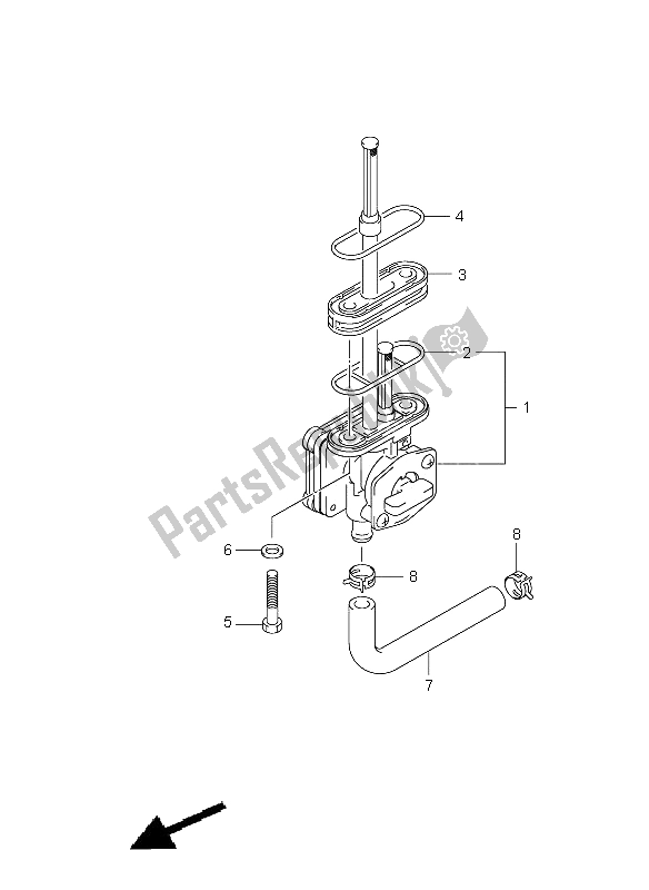 All parts for the Fuel Cock of the Suzuki DR Z 400 SM 2009