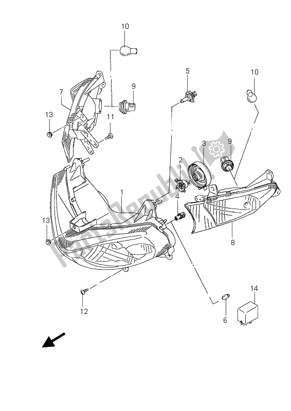 Todas las partes para Lámpara De Combinación Frontal de Suzuki UH 200 Burgman 2008