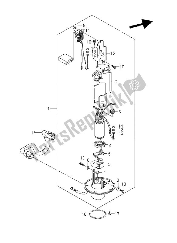 All parts for the Fuel Pump of the Suzuki GSX 1300R Hayabusa 2011