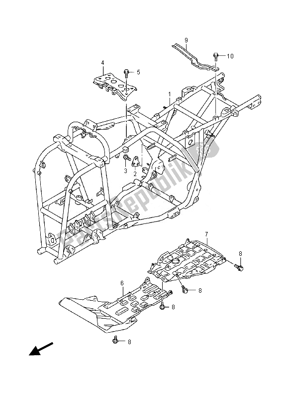 All parts for the Frame of the Suzuki LT A 400 FZ Kingquad ASI 4X4 2014