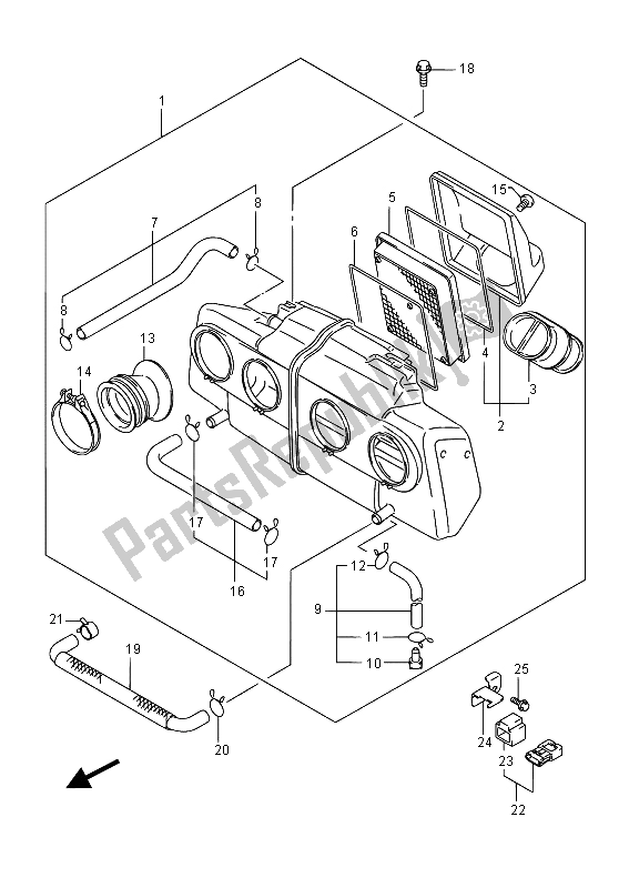 Alle onderdelen voor de Luchtfilter van de Suzuki GSX 1250 FA 2015