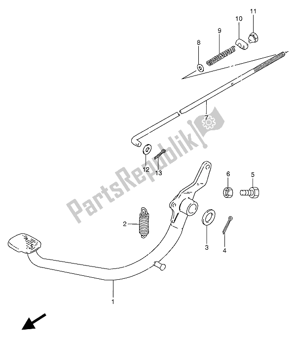 All parts for the Rear Brake of the Suzuki GN 250 1989