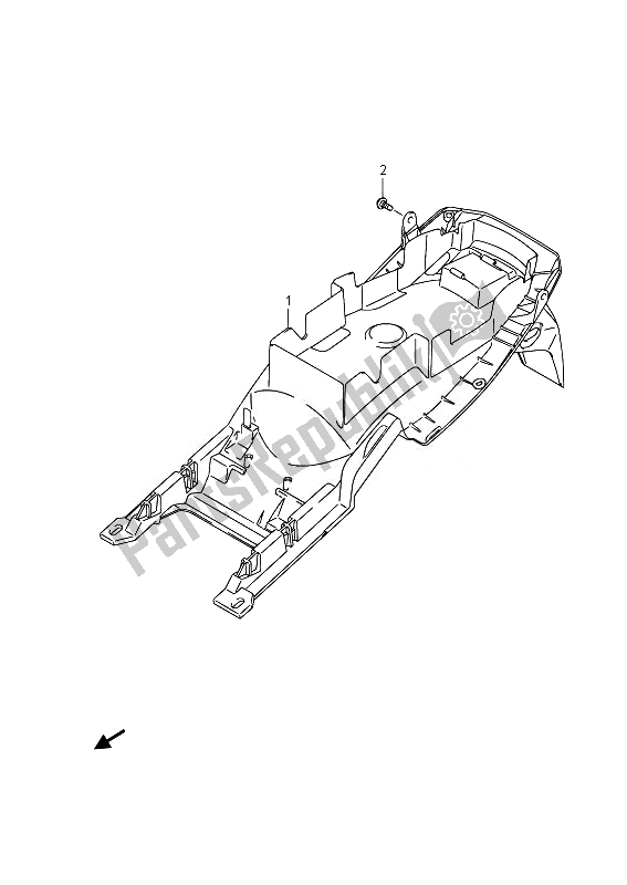 Todas las partes para Guardabarros Trasero de Suzuki GSF 1250 SA Bandit 2014