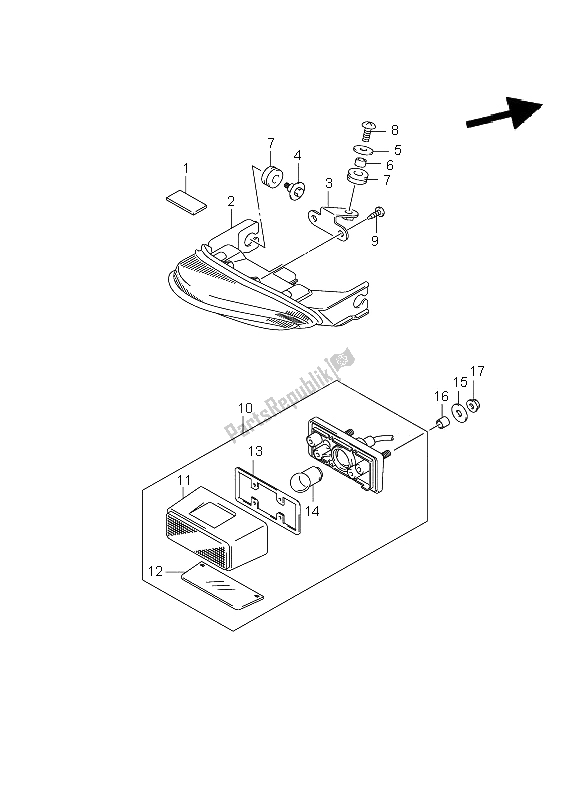 Tutte le parti per il Luce Di Combinazione Posteriore del Suzuki GSX R 1000 2005