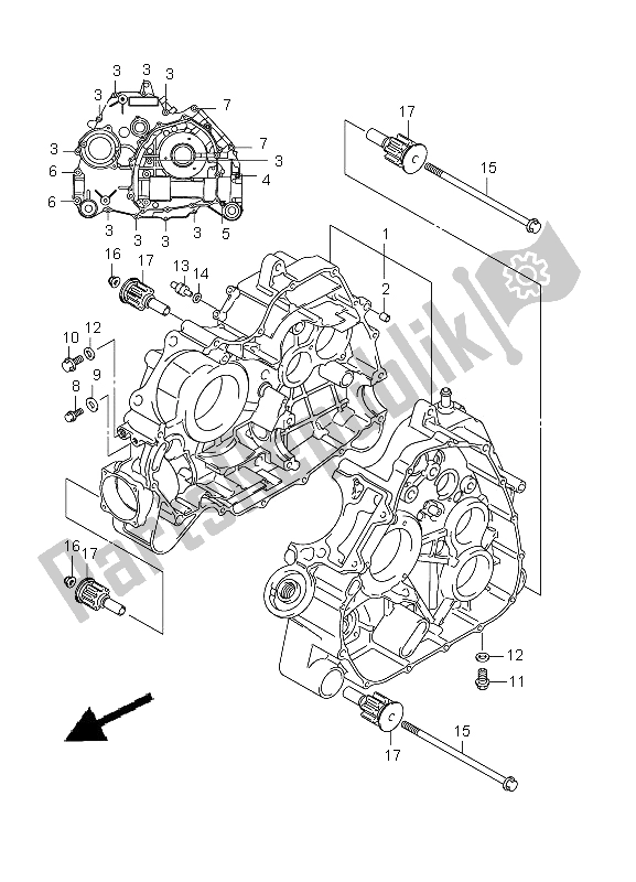 Todas las partes para Caja Del Cigüeñal de Suzuki LT A 500 XPZ Kingquad AXI 4X4 2012