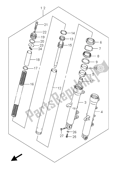 Toutes les pièces pour le Amortisseur Avant du Suzuki DL 650 V Strom 2005