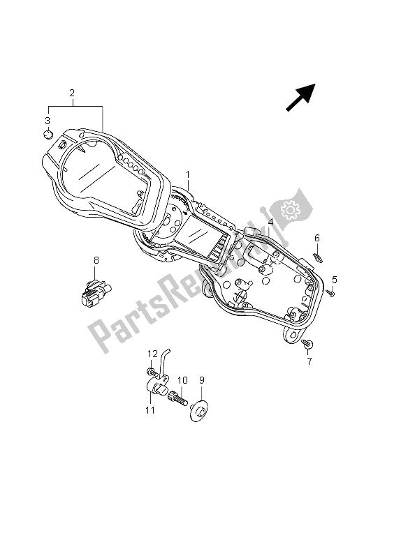 All parts for the Speedometer of the Suzuki DL 650A V Strom 2012