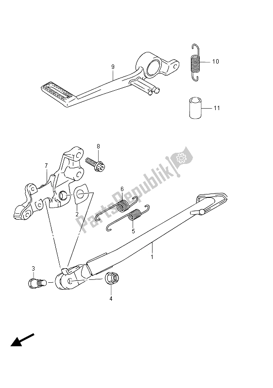 All parts for the Stand of the Suzuki GSX R 1000 2015