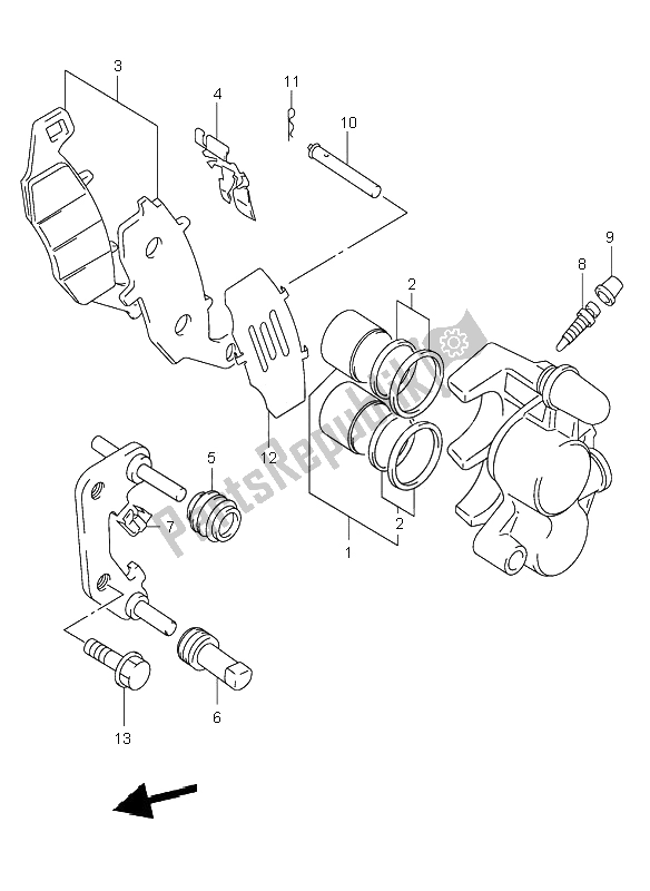 All parts for the Front Caliper of the Suzuki SV 650 NS 2000