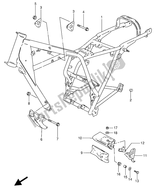 Alle onderdelen voor de Kader van de Suzuki GN 250E 1991