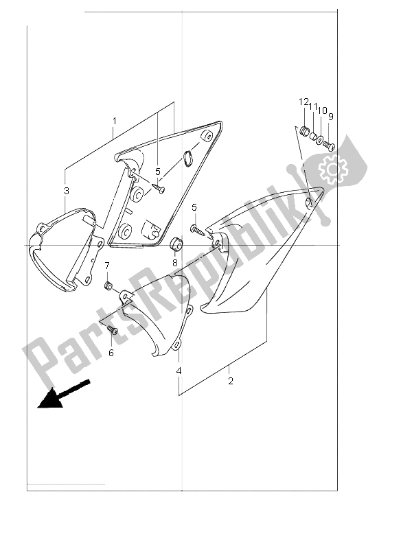 All parts for the Frame Cover of the Suzuki GSF 1200 NSZ Bandit 2004