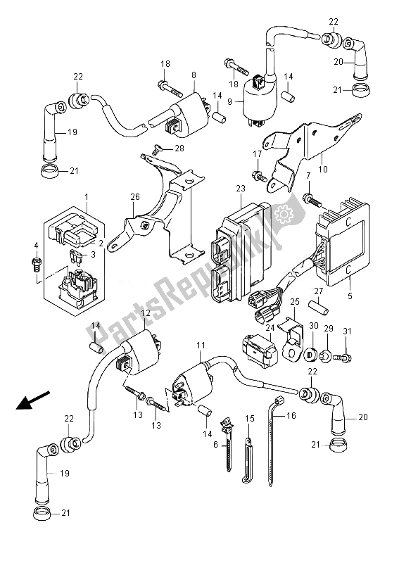 All parts for the Electrical (vl800 E02) of the Suzuki VL 800 CT Intruder 2014