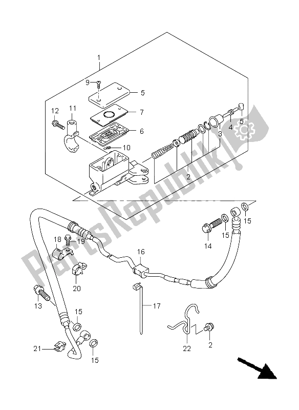 All parts for the Clutch Master Cylinder (gsf650-a-u-ua) of the Suzuki GSF 650 Nsnasa Bandit 2009