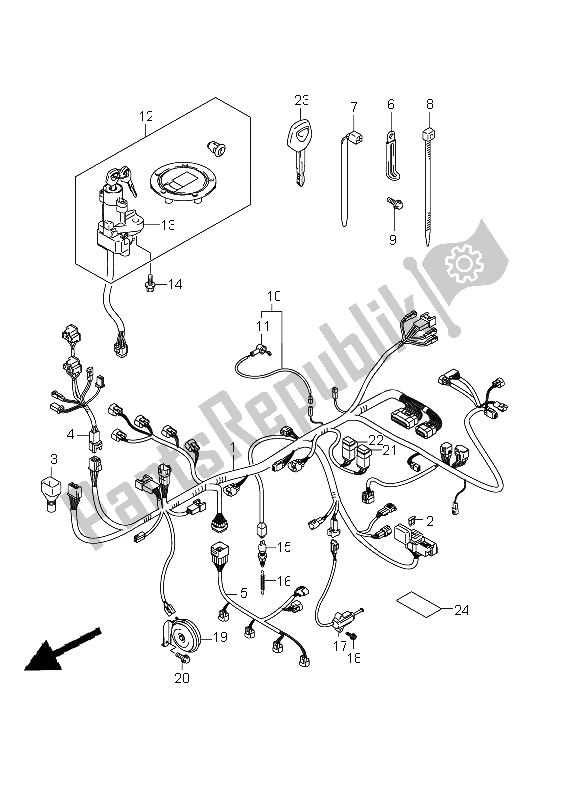 Tutte le parti per il Cablaggio (gsx650fu E21) del Suzuki GSX 650 FA 2011