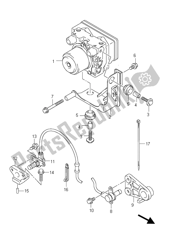 All parts for the Hydraulic Unit (an650a E51) of the Suzuki AN 650A Burgman Executive 2011