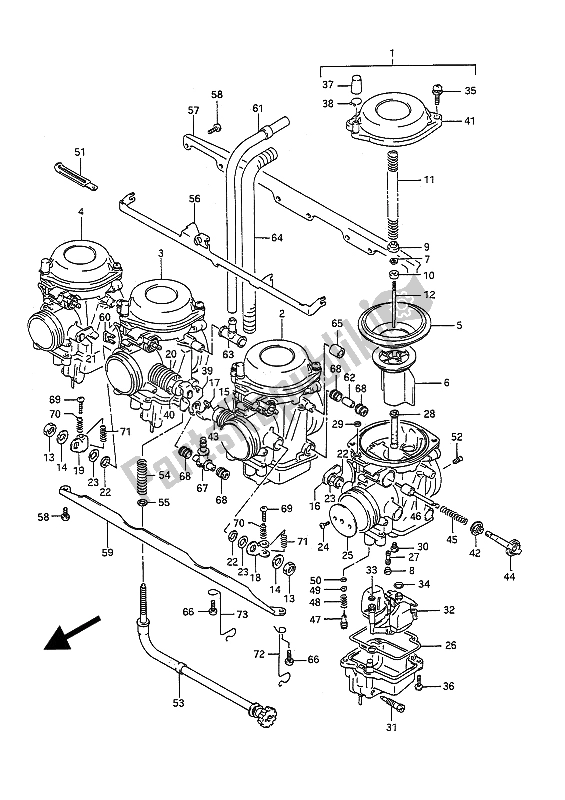 Todas as partes de Carburador do Suzuki GSF 400 Bandit 1991