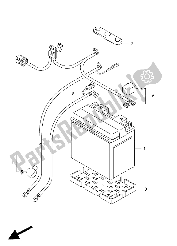 All parts for the Battery of the Suzuki LT A 750 XPZ Kingquad AXI 4X4 2011