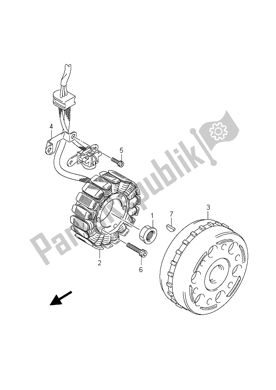 All parts for the Magneto of the Suzuki Burgman AN 400 AZA 2009