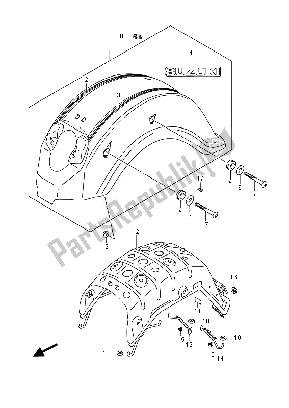 Todas las partes para Guardabarros Trasero (vl800cue E19) de Suzuki VL 800 CT Intruder 2014