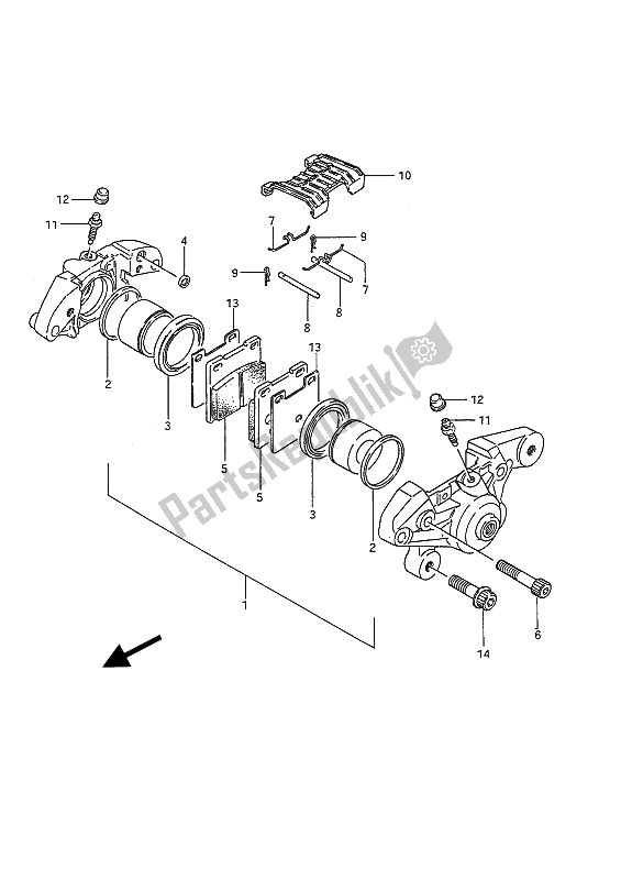 Tutte le parti per il Pinze Posteriori del Suzuki GSX 1100F 1989