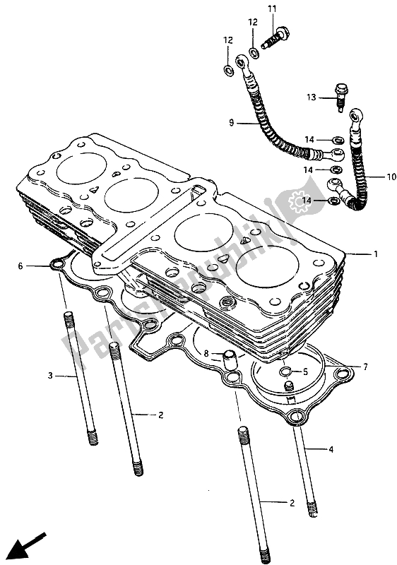 Tutte le parti per il Cilindro del Suzuki GSX 750 ES 1986