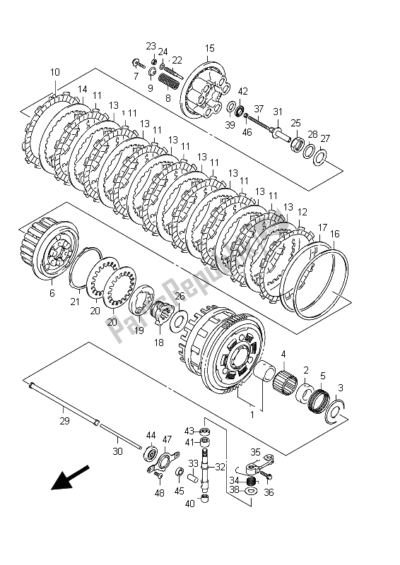 All parts for the Clutch of the Suzuki GSX R 750 2012