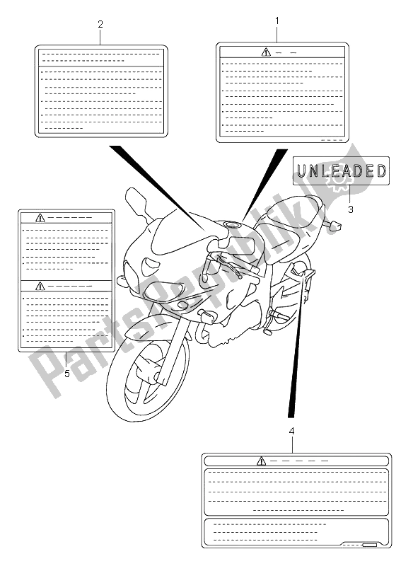 All parts for the Label of the Suzuki SV 650 NS 1999