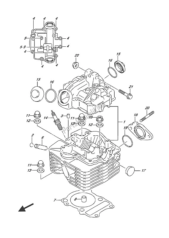 Alle onderdelen voor de Cilinderkop van de Suzuki RV 200 2016