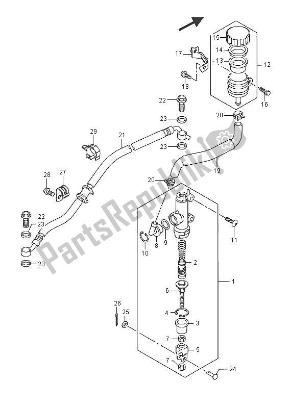 Tutte le parti per il Pompa Freno Posteriore del Suzuki GSX R 750 2016