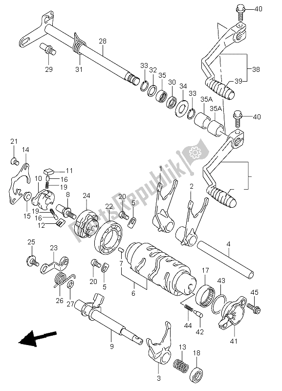 Tutte le parti per il Cambio Di Marcia del Suzuki LT Z 400 Quadsport 2006