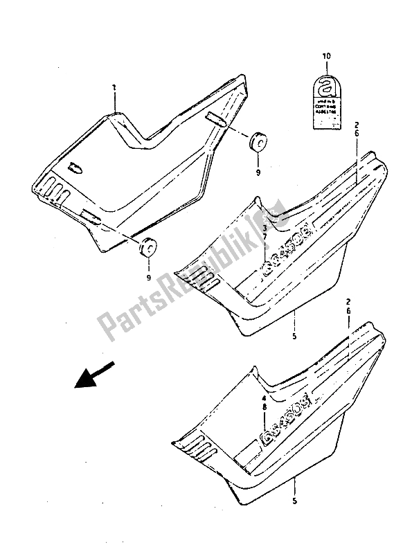 Toutes les pièces pour le Couverture De Cadre du Suzuki GS 450 Eseusu 1988