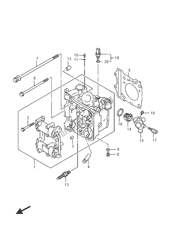 All parts for the Cylinder Head of the Suzuki Burgman AN 400 ZZA 2016