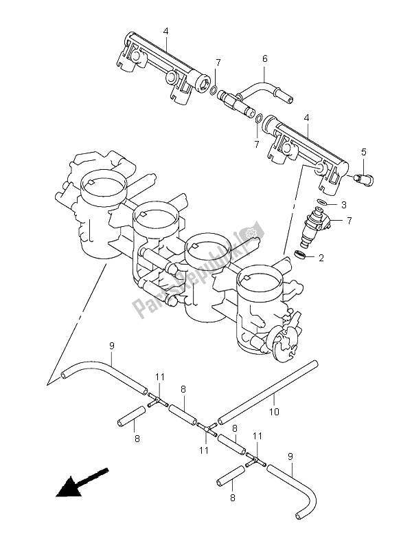 Toutes les pièces pour le Tuyau Et Joint De Corps De Papillon du Suzuki GSX R 1000 2003