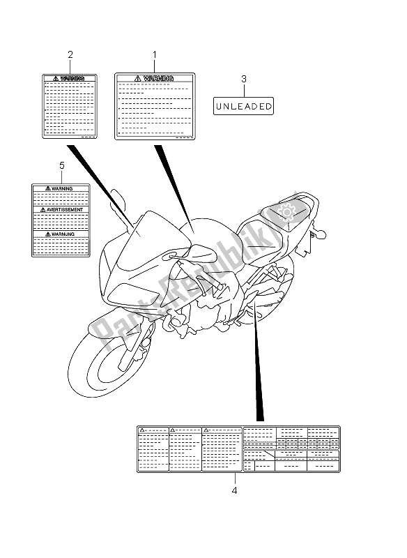 Wszystkie części do Etykieta Suzuki SV 650 SA 2010